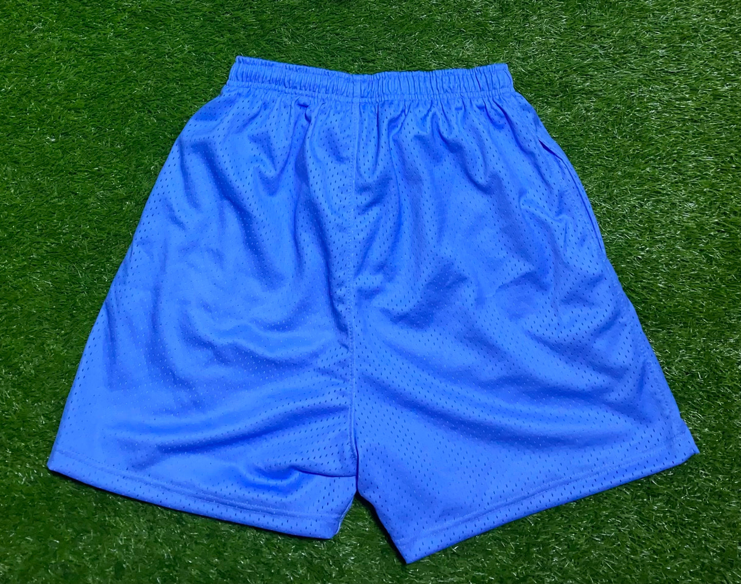 “AS4P” Baby Blue Mesh Shorts